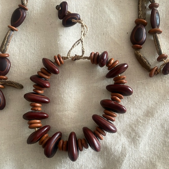 HANDMADE Seed Bead Set Chocker and bracelet - Picture 4 of 14